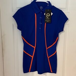 Athletic Top -  Blue and Orange Short Sleeve Tee